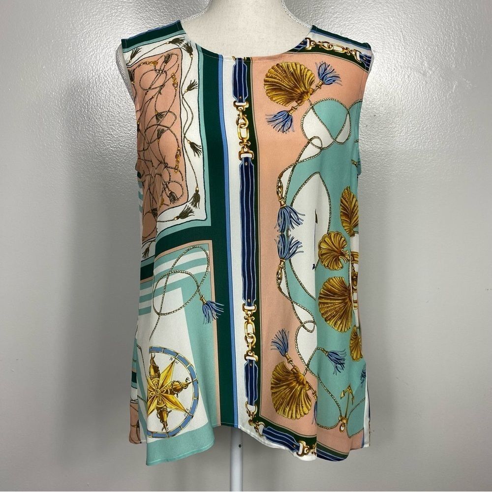Marella Gea Nautical silk blouse NWOT sz 6